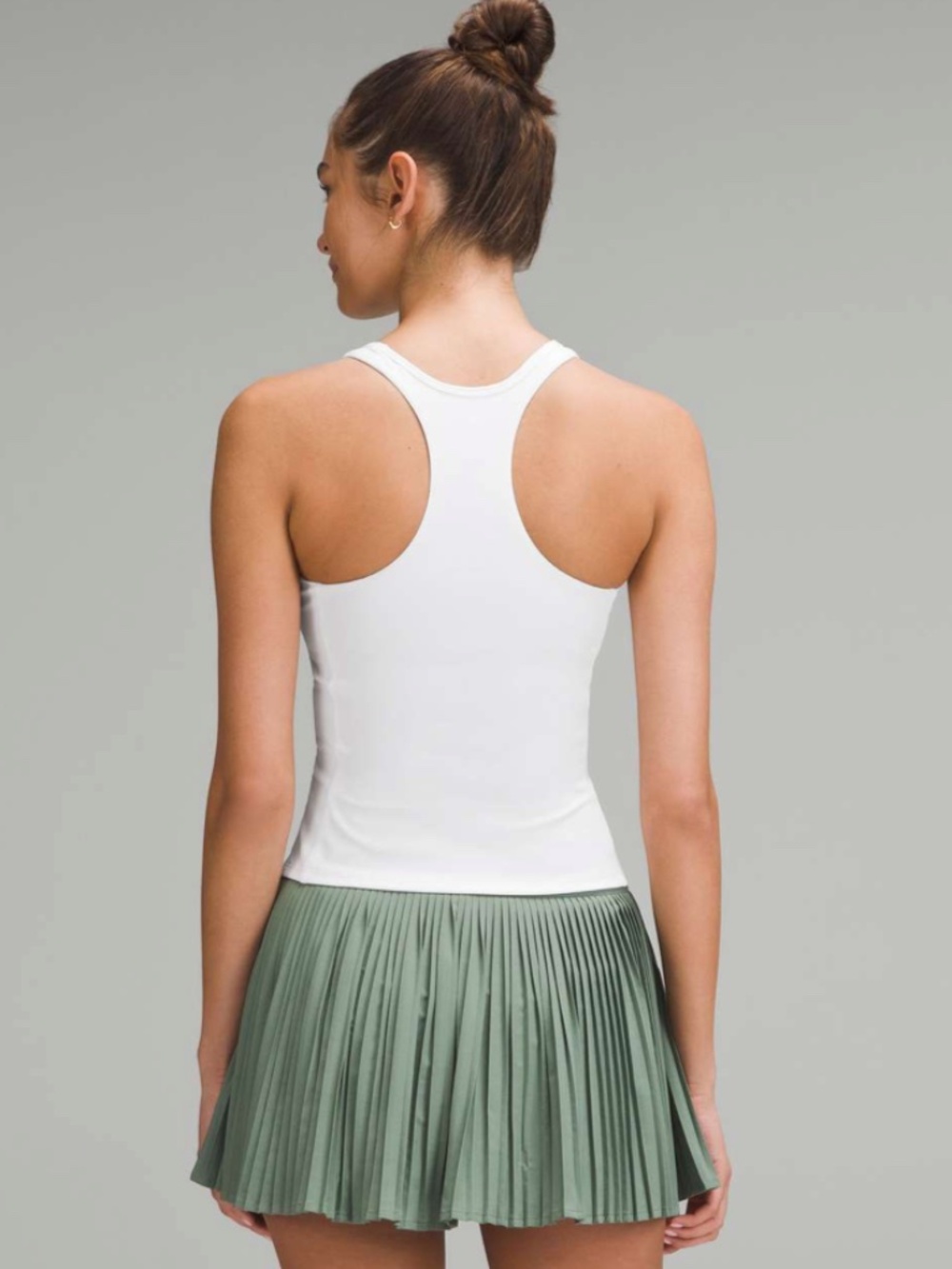 Lululemon Waist-Length V-Neck Tennis Tank Top White Medium Support B/C Cup - Picture 5 of 6